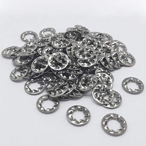 M4 304ワッシャー ステンレススチール 歯 スターロック ワッシャー フラットワッシャー(100個)