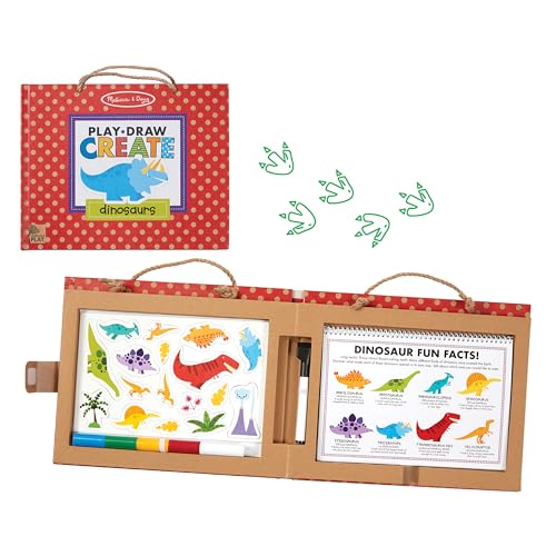 Natural Play: Play, Draw, Create Reusable Drawing & Magnet Kit ? Dinosaurs (41 Magnets, 5 Dry-Erase Markers)