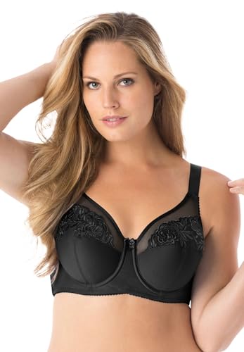 Elila 刺繍マイクロファイバーアンダーワイヤーブラ 2401, ブラック, 46D