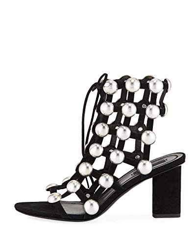 Alexander Wang Rainey ケージド スタッズ アンクルタイ サンダル サイズ, ブラック, 6.5