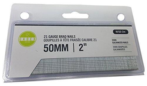 Cadex 21ゲージブラッド・爪M / 50 ? 2 m亜鉛メッキ、2-inches 2000パック、50 mm (2インチ)