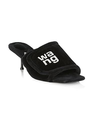 Alexander Wang レディース Jessie パッド入りロゴサンダル、ブラック、7.5 M US