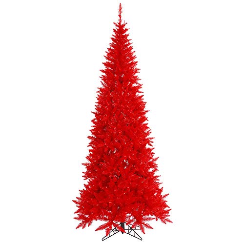 Vickerman 5.5フィート レッドモミ スリム 人工クリスマスツリー ライトなし 季節の屋内装飾