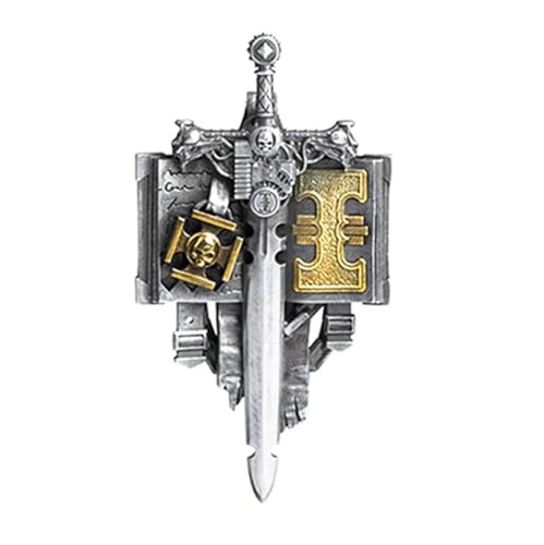 Starforged グレーナイツ エクソシズム 聖書 ウォーハンマー 40K ゴールド パヴェ スターリングシルバー ネックレス, 金メッキ, 宝石なし