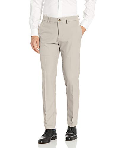Haggar メンズ クール18 プロ スリムフィット フラットフロント スーパーフレックス ウエストバンド パンツ, ストリング, 32W x 34L 31,525円