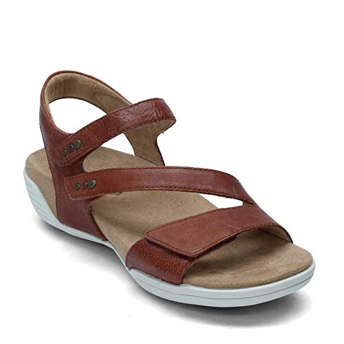 Halsa Footwear レディース フラットサンダル, コニャック, 7 Wide