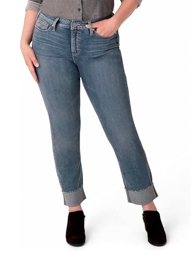 Silver Jeans Co. レディース プラスサイズ Avery カービーフィット ハイライズ ストレートレッグ ジーンズ US サイズ: 14W x 29L カラー: ブルー