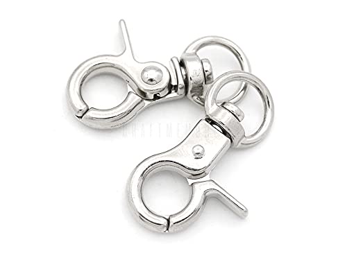 CRAFTMEmore ロブスタークロウクラスプトリガースナップフック 1 1/4インチ x 1/2インチ ランヤード回転クリップ 10個パック A4348 シルバー KS