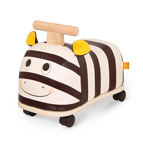 B. toys 木製乗り物おもちゃ しまうまライドオンカー 足けり乗用玩具 室内 屋内 1歳半 2歳 3歳