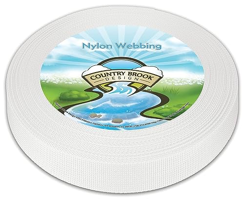 Country Brook Design - 5/8インチ ホワイトライトウェイトナイロンウェビング、25ヤード