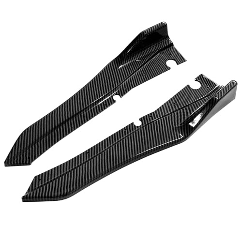 IKON MOTORSPORTS リアエプロン 2018-2023 インフィニティ Q50対応 カーボンファイバープリント PP リアバンパー リップスプリッター ディフューザー カナード ペア 2015 2016 2017 2018 2019 2020