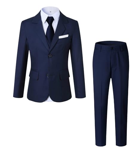 kretenier フォーマルスリムフィット ボーイズスーツ キッズドレス 男の子向け(サイズ5T-14) US サイズ: 7 カラー: ブルー