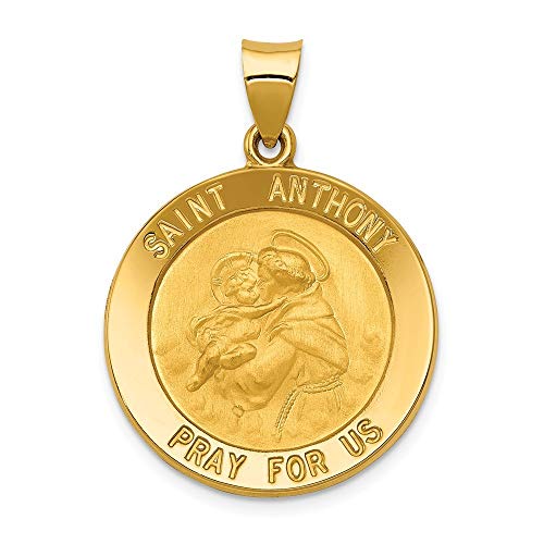 Royローズジュエリー14 KイエローゴールドSaint Anthonyメダルペンダント