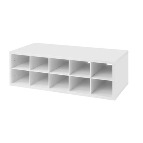 Organized Living freedomRail 10-Cubby Shoe Storage Big OBox - White by Organized Living