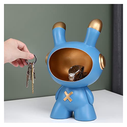 DJFKDYHPE キーホルダー ボウル 玄関用、AnimalResin 置物 デスクトップ キャンディディッシュ オーガナイザー ホームデコレーション 鍵 財布 コイン ジュエリー 収納用 (ブルー)