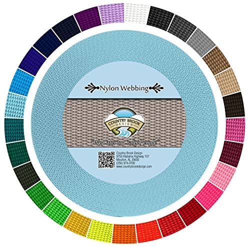 Country Brook Design - 3/8インチ 高耐久 100%本物のナイロンウェビング - 25色以上の鮮やかな色(オーシャンブルー、20ヤード)