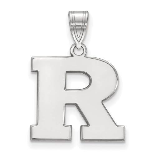 Rutgers Medium (5 / 8インチ) ペンダント(10 Kホワイトゴールド)