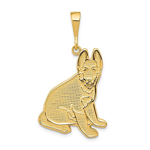 Royローズジュエリー14 KイエローゴールドGerman Shepherdペンダント