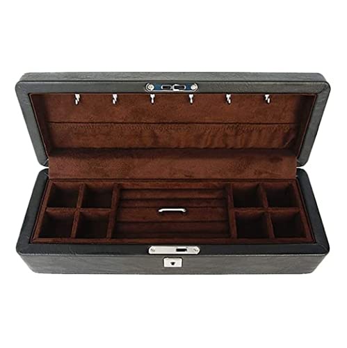 KYUSAR ジュエリーケース ジュエリーボックス レディース ジュエリーボックス オーガナイザー ロック可能 2層 収納ケース ネックレス リング イヤリング レトロ ディスプレイ ケース ジュエリーオーガナイザー (カラー:Onecolor、サイズ:3