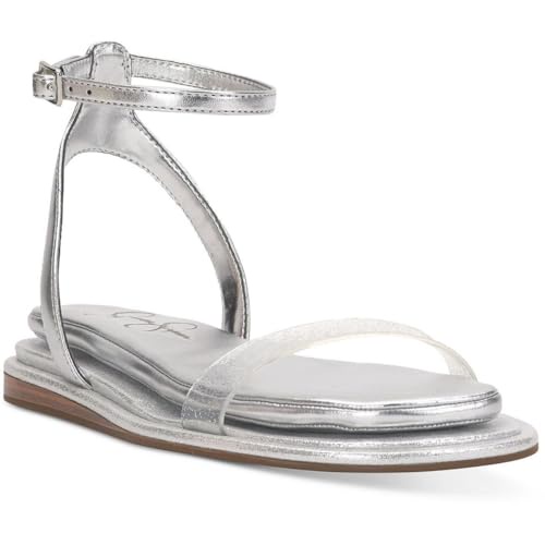Jessica Simpson レディース Betania フラットサンダル, シルバー, 6