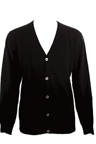 Shepheメンズカーディガンボタン留めカシミアセーター カラー: ブラック