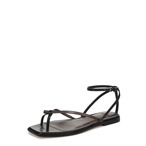 Vince レディース Ali フラットサンダル, ブラックレザー, 25.5 cm