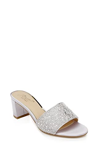 Jewel Badgley ミシュカ デラ グリッター ブロックヒール ミュール, ライトライラックサテン, 6