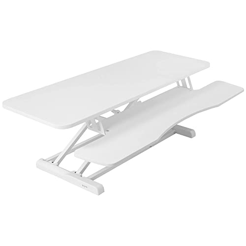 VIVO 42 inch Desk Converter, Height Adjustable Riser, Sit to Stand Dual Monitor and Laptop Workstation with Wide Keyboard Tray
