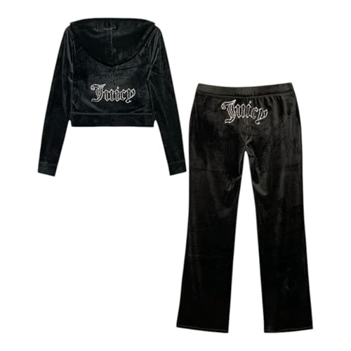 Juicy Couture レディース キラキラ ベロア トラックスーツ, リコリス 2, X-Large