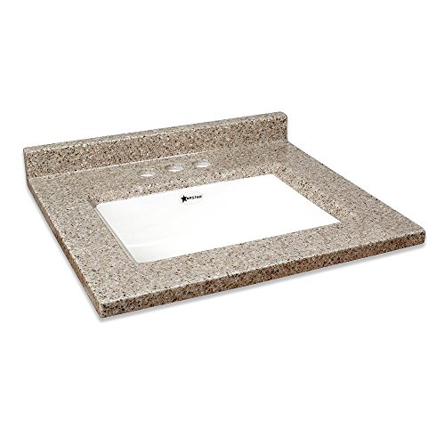 Transolid Charlotte2231-LWB シャーロット養殖マーブル 4インチ センターセット シングルボウル バニティトップ 31インチ x 22インチ ラテ