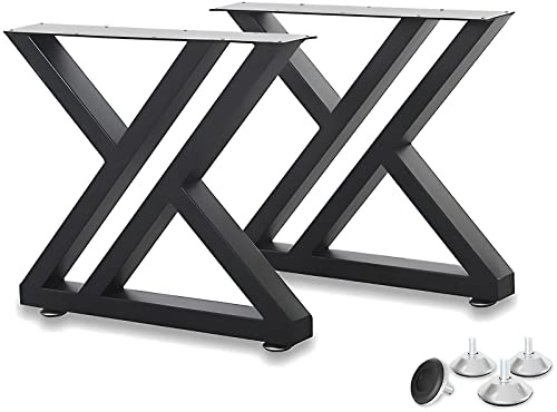 FJANKUI 16インチ スクエアチューブ家具脚 モダンメタルコーヒーテーブル脚 三角形 工業用高耐久メタルデスク脚 DIYアイアンベンチ脚 4ピースフロアプロテクター付き