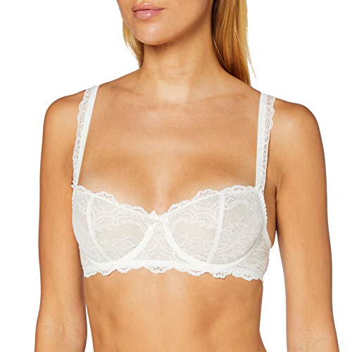 Aubade OG14-02 Danse Des Sens Opale Off White Floral Lace Comfort Half Cup Bra 36D