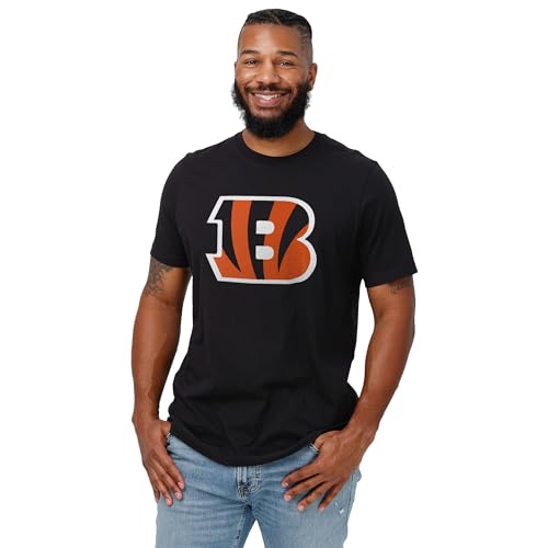FOCO メンズ NFL チーム プライマリーロゴ ブラック 半袖 Tシャツ