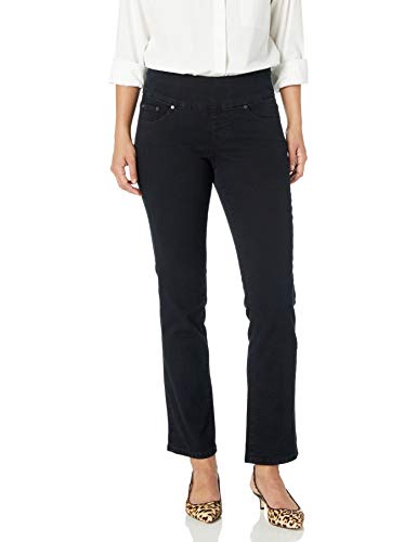 Jag Jeans レディース プチ ペリ プルオン ストレート レッグ ジーンズ 快適なデニム製 US サイズ: 4 Petite カラー: ブラック