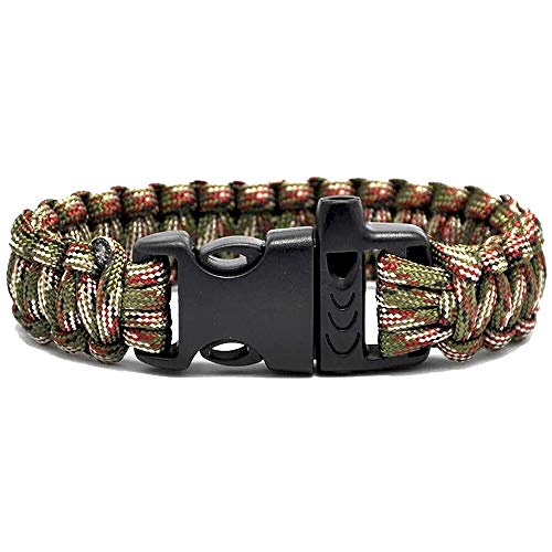 Trailworthy カモフラージュ パラコードブレスレット ホイッスル付き (250個入り)
