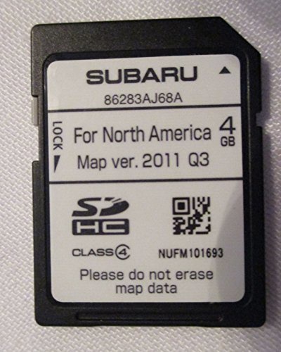 AJ68A 2013 SUBARU Outback and Legacy 13 SD ナビゲーションカード MAP 更新版 2011 Q3 北米用 米国/カナダ用 パーツ番号 86283AJ68A