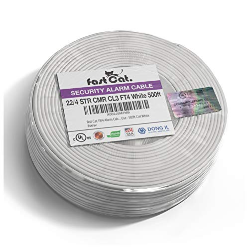 Fast Cat. 22 AWG/Gauge 4 Conductor 7 Stranded 500ft White Fire/Alarm/Security Cable - PVC Jacket Unshielded (CMR-CL3R-FT4)