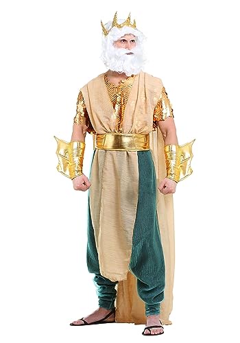 大人用 ゴールデンポセイドンコスチューム メンズ ギリシャ神話 オリンピアン 海の王様 ハロウィンコスチューム Sサイズ