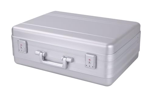 urecimy メタルブリーフケース, シルバー, 16.5X12.6X4.5 Inch