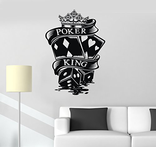 Vinyl Wall Decal Poker King Cards Casino Gambling Decor Mural Stickers (ig3230) Black by Wallstickers4you