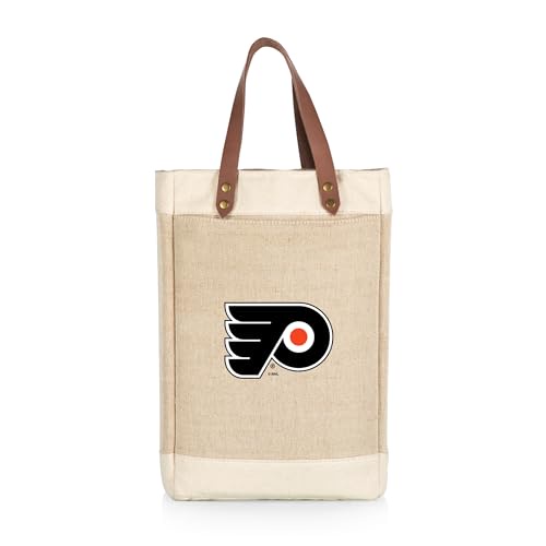 PICNIC TIME NHL フィラデルフィア・フライヤーズ ピノジュート 2 ボトル 断熱ワインバッグ ワイントートバッグ ワインギフトバッグ (ベージュ)