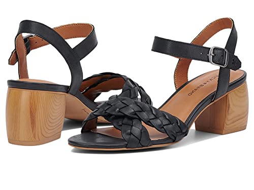 Lucky Brand レディース Nattika 編み込みハイヒール サンダル ヒール, ブラック, 24.5