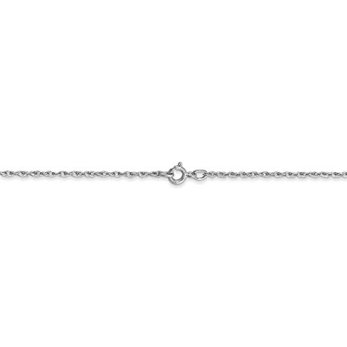 14Kホワイトゴールドソリッドペンダントロープチェーンネックレス ブレスレットまたはアンクレット, 0.8 mm x 20 inches, 金属