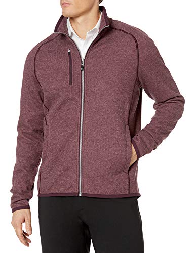 Cutter & Buck メンズ フルジップジャケット、レッド、XXX-ラージ