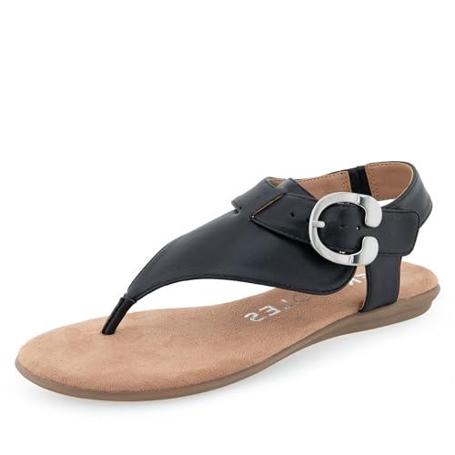 Aerosoles レディース Isa フラットサンダル, ブラック(Black Pu), 7.5 Wide