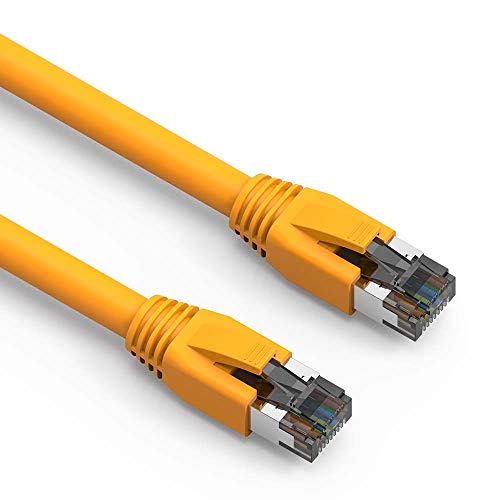 Cable Central LLC (イエロー) Cat 8 イーサネットケーブル 7フィート (50パック) 40Gbps 高速 S/FTP インターネットパッチコード ルーター モデム ゲーム用 プロフェッショナルシリーズ ネットワークケーブル 200