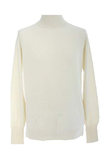 Shephe メンズ タートルネック カシミア セーター, オフホワイト, Large