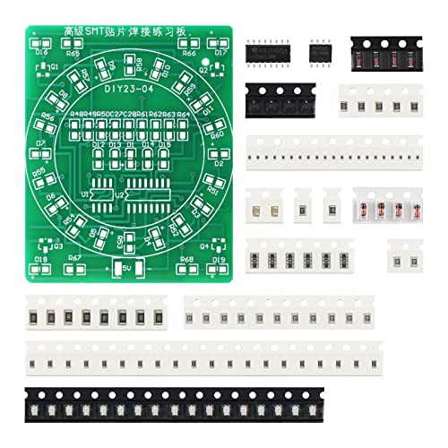 Yidab はんだ付け練習キット DIYグリーンPCB循環フラッシュレッドLED SMD SMT電子プロジェクトはんだ付けキット 簡単な溶接スキルの学習はんだ付けキット 初心者向け (SGKLED)