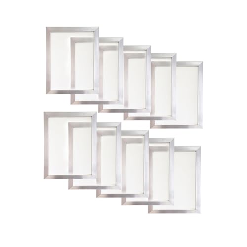 10パック アルミニウムスクリーンプリント 10 x 14インチ フレーム 110 ホワイトメッシュ