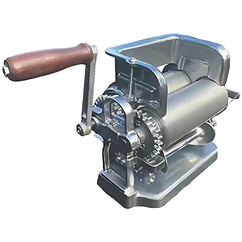Thaweesuk Shop New Generation-2 大型トルティーヤメーカー ローラー ゴンザレス 手動クランクプレス プレンサ トルティーヤドラ モナルカ 小麦粉またはコーン カッター2個付き 6インチと4インチ ?セット シルバー 11イン